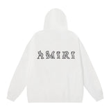 Amiri Hoodie OW Seagrass Alphabet Print Hooded Sweater Men and Women