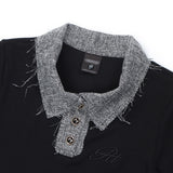 Women T-shirt Polo Collar Short T-shirt Women's Midriff-Baring Short Sleeve Top