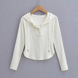 Women T-Shirt Hooded Long-Sleeved T-shirt Female Spring Undershirt