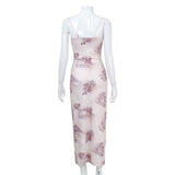 Women Desses Printing Slip Dress Long Dress