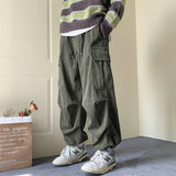 Men Sweatpants Vintage Ankle Banded Working Pants Autumn and Winter Loose Casual Trousers