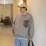 Unisex Hoodie National Fashion Vintage Sweater round Neck Pullover Top Men