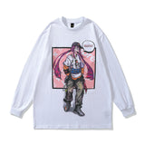 Men Long Sleeve Shirt Anime Print Bottoming Hip Hop Long Sleeve T-shirt Men and Women Couple