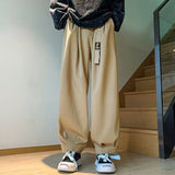 Men Sweatpants Men's Summer Retro Loose Wide-Leg Straight Pants