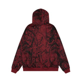 Men Hoodie Graffiti Hooded Coat Punk Hip Hop Loose Embroidered Letter Cardigan Sweater Spring and Autumn