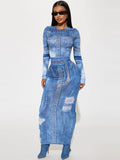 Women Co-Ord Set Women's Autumn Printing Fashion Slim Printing