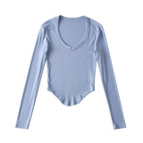 Women T-Shirt Female Spring and Autumn Solid Color Short-Sleeved T-shirt
