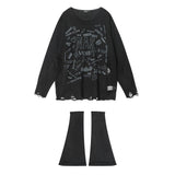 Women Sweater Distressed Knitwear High Street Letters Loose Autumn