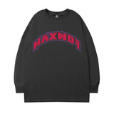 Men's Long Sleeve Shirt Long Sleeve T-shirt Men's Autumn Letter Print Loose round Neck