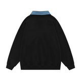 Men Hoodie Embroidery Half Zipper Sweater Men Spring and Autumn Leisure
