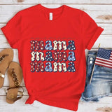 Women's Independence Day T Shirt round Neck Short Sleeve T-shirt Women's Top
