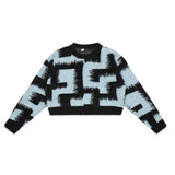 Women Sweater Short Knitwear Crew Neck Casual Girls Autumn