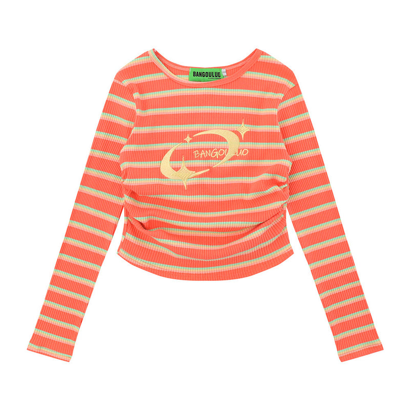 Women Sweater Color Matching Sweater Girls Spring and Autumn Casual round Neck