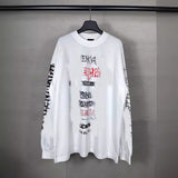 Men T-shirts Paris Year of the Dragon Printed Long Sleeve T-Shirt Loose Casual