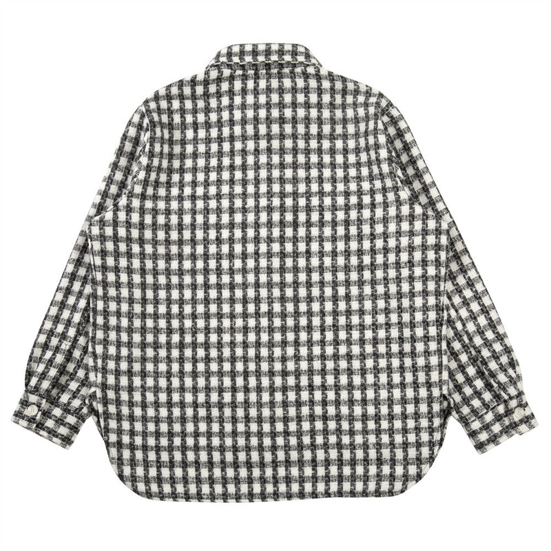 Men Long Sleeved T Shirt Plaid Long Sleeve Lapel Shirt Men's Loose Casual Shirt Coat Fashion