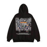 Men Hoodie Hip Hop Anime Letters Printed Hoodie