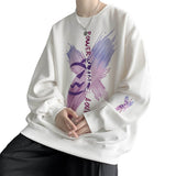 Men Hoodie Sweater Men Hong Kong Style Trendy Brand Loose Graffiti Crew Neck Coat