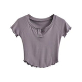 Women T-Shirt Slim V-neck Short Sleeve T-shirt