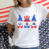 Women's Independence Day T Shirt round Neck Short Sleeve T-shirt Women's Top