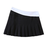 Women Skirt Color Matching Suit Women's Suit Pleated Skirt