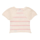 Women Sweater Short-Sleeved Sweater for Girls Summer Color Matching Short round Neck