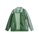 Unisex Jacket Autumn Color Contrast Patchwork Brushed Coat Women's Clothing