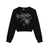 Women Sweater Short Sweater for Girls Spring and Autumn Leisure round Neck Long Sleeve