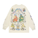 Men Long Sleeve Shirt Vintage Vintage Long Sleeve Bottoming T-shirt for Men and Women