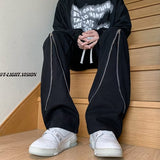 Men Sweatpants Zipper Pants Men's Summer Sports Pants Loose