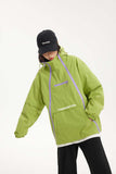 Unisex Jacket Autumn Double Zipper Contrast Color Shell Jacket Women's Clothing