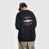 Unisex Hoodie Spring College Style Embroidery Casual Loose round Neck
