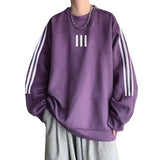 Men Hoodie Suede round Neck Sweater Men's Spring and Autumn Retro