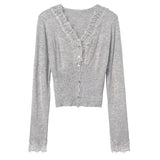 Women Long Sleeve Shirt Women's V-neck Sweater Top