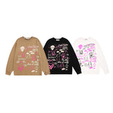 Men Long Sleeve Shirt Printed Long Sleeve T-shirt Men and Women Hip Hop Versatile Base