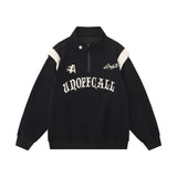 Men Hoodie Loose Sweater Men's Autumn and Winter Letter Embroidery Daily Leisure