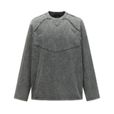 Unisex long-sleeved shirt autumretro round neck