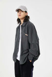 Unisex Jacket Fall Hook & Loop Shirt Women's Clothing
