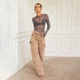 Women Cargo Pants Jeans Women's Spring Distressed Figure Flattering Pants