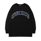Men's Long Sleeve Shirt Long Sleeve T-shirt Men's Autumn Letter Print Loose round Neck