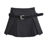 Women Skirt Preppy Style High Waist Spring and Summer Skirt Pantskirt