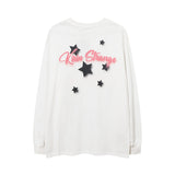 Men Long Sleeve Shirt Graffiti Necklace Personalized Couple Long Sleeve T-shirt Bottoming Men and Women