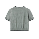 Women Sweater Sweater with Short Sleeves Women's Spring/Summer round Neck