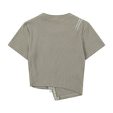 Women T-shirt T-shirt Zipper Printed Short-Sleeved Top Girls Summer