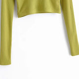 Women T-Shirt Knitwear All-Matching Sexy Short-Sleeved T-shirt Bottoming Shirt