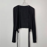 Women's Long Sleeve Shirt V-neck Long Sleeve Short Cardigan Top