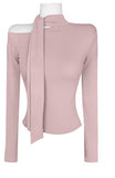 Women Long Sleeve Shirt Top Long Sleeve Bottoming Shirt Scarf Collar Spring and Autumn