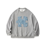 Unisex Hoodie Vintage Embroidered Loose Crew Neck Pullover Sweatshirt Coat for Men and Women