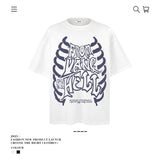 American vintage street T-shirt pure cotton retro loose men's clothing