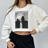 Women Sweatshirt Printed Sweater Coat Female Spring and Autumn round Neck