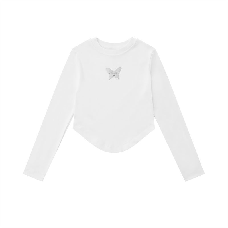 Women Long Sleeve T-Shirt Long Sleeve T-shirt Women's Spring and Autumn Crew Neck Casual Short